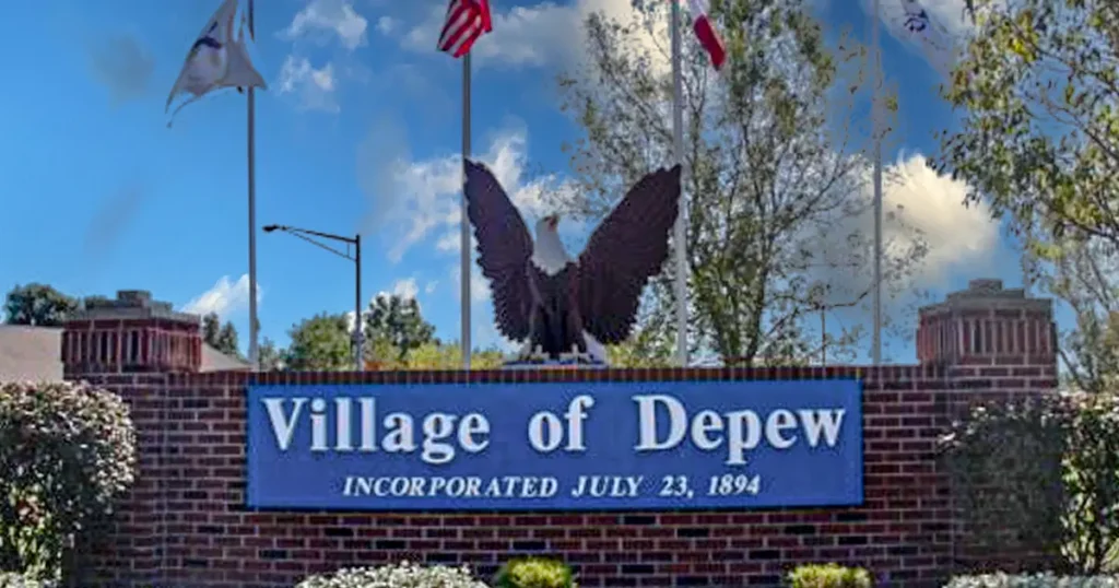 Village of Depew New York welcome sign