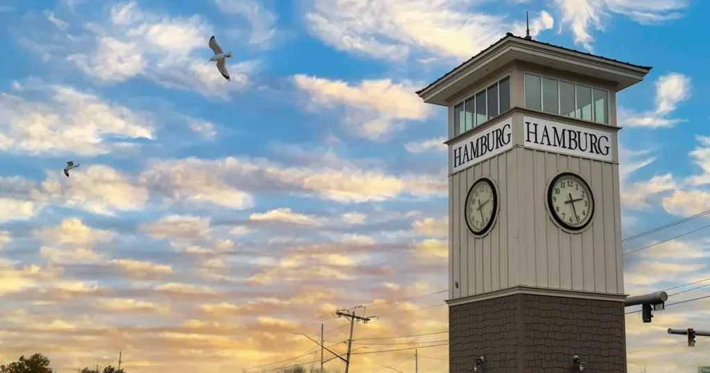 Hamburg NY clock tower near Lake Shore Road
