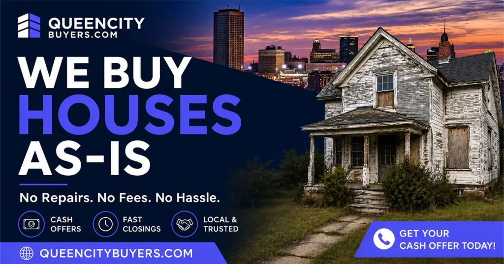 Queen City Buyers we buy houses as-is Buffalo graphic