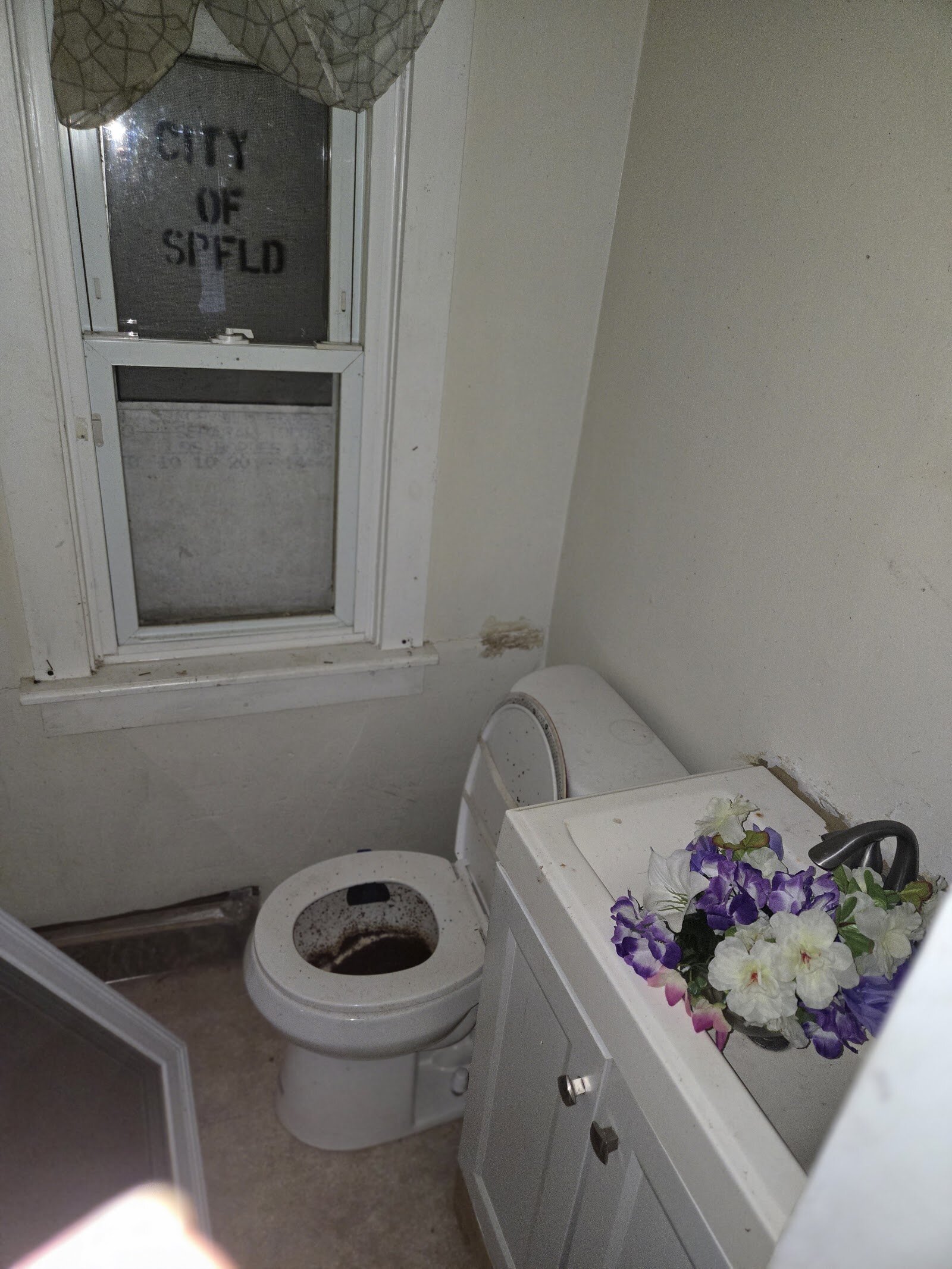 Half bathroom at 23 North Douglas Avenue before renovation