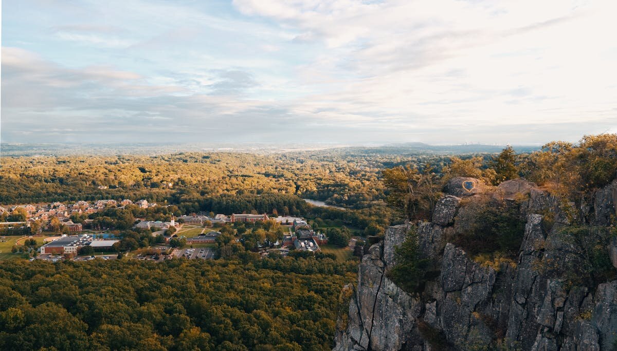 a view from sleeping giant state park in ct