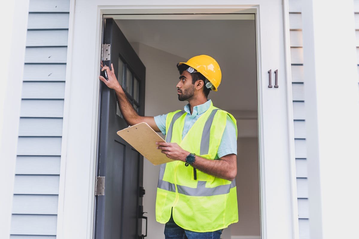 a builder inspecting a home