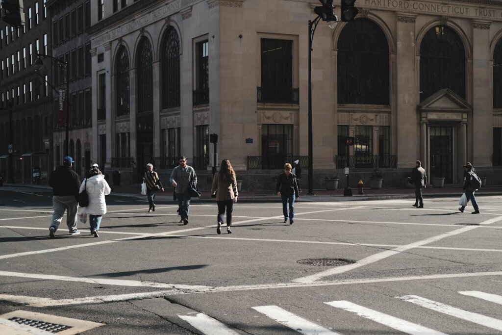 A street view in Hartford CT
