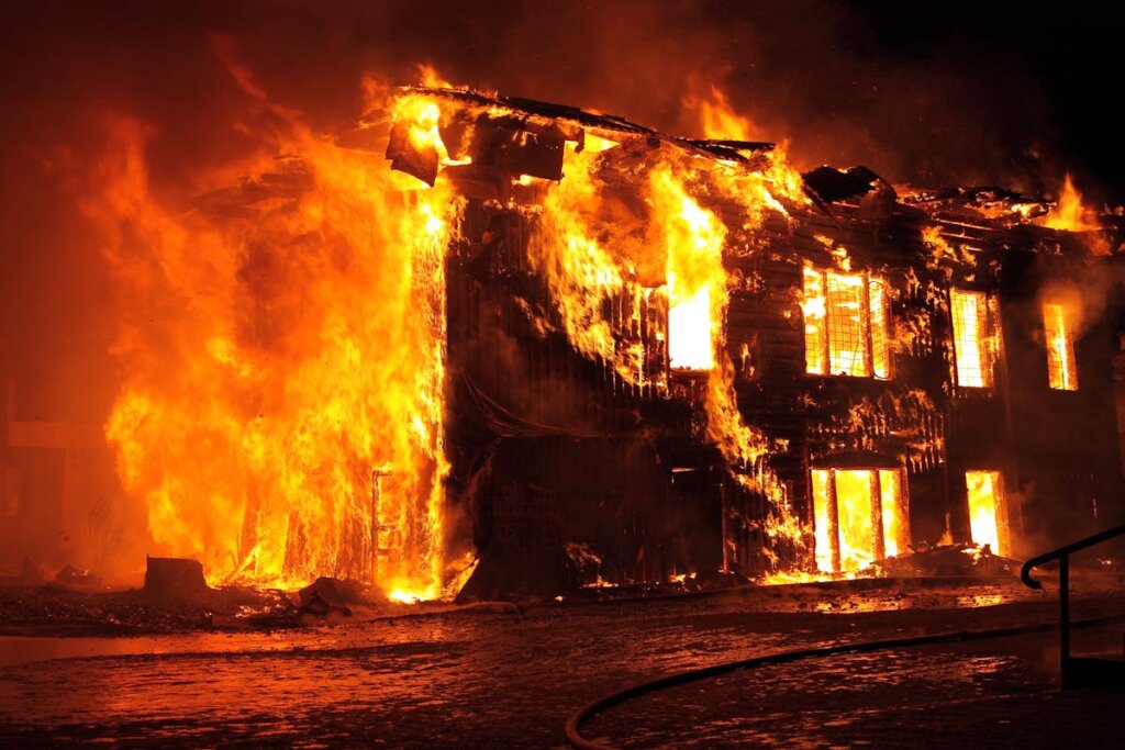 A house that is on fire
