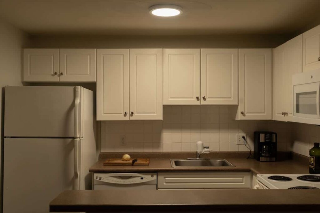 A kitchen in a foreclosed home