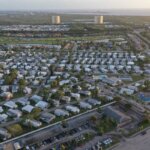 A large mobile home park with hundreds of houses