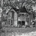 An abandoned house in the woods