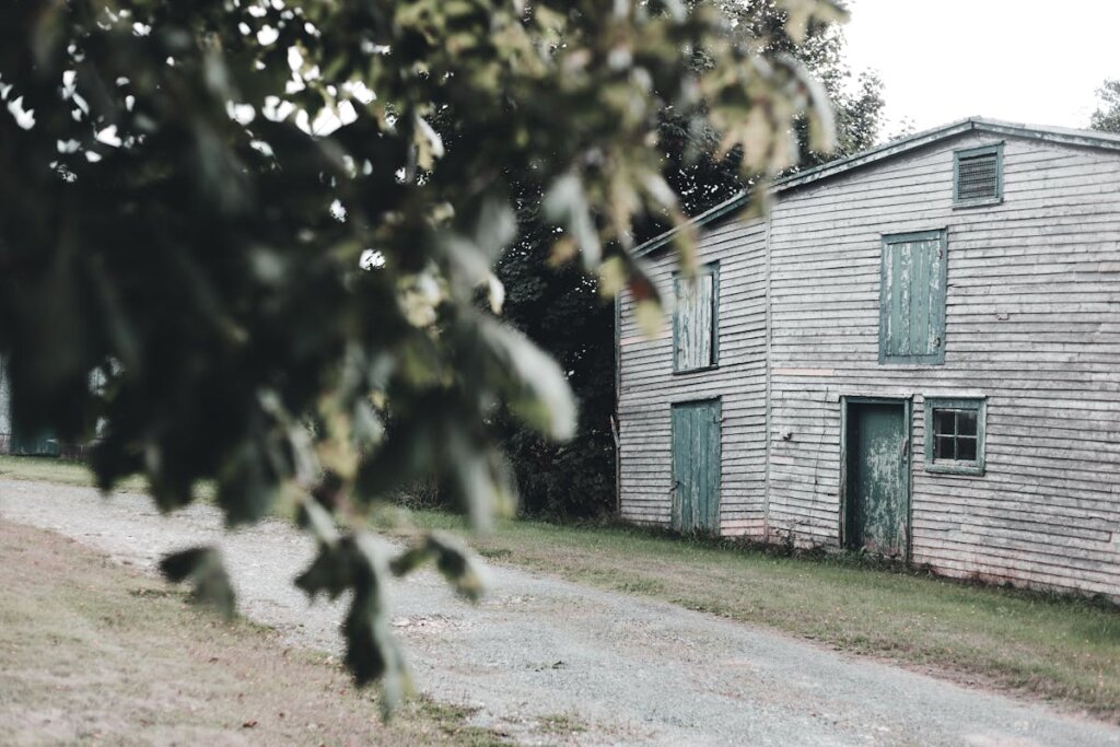 A broken down house that is condemned to be destroyed