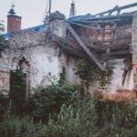 An old house that is broken down and distressed