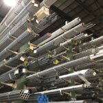 A bunch of pipes sitting in a department store