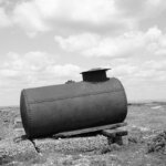 A septic tank above ground