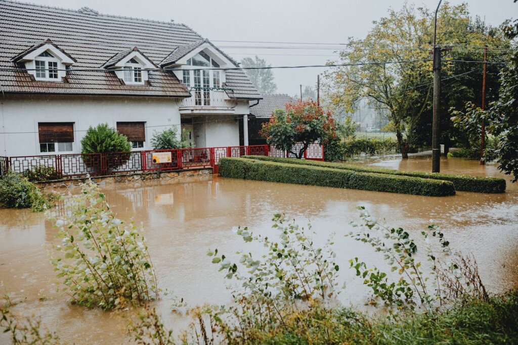 A house being destroyed by water damage