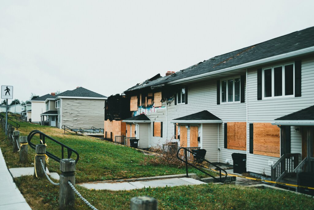 Boarded up home 