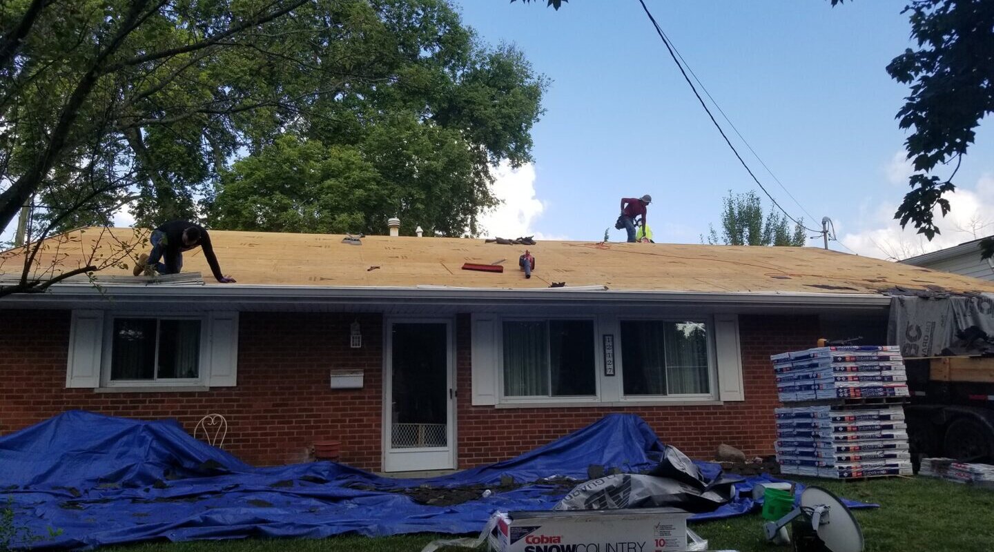 The house is receiving a new roof installation.