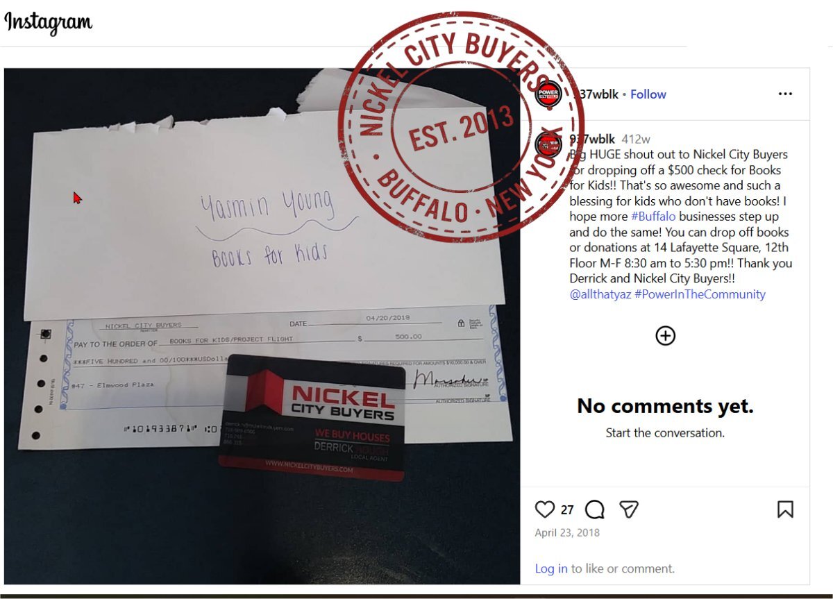 Nickel City Buyers Books for Kids Project Flight Buffalo NY — WBLK community donation 2018