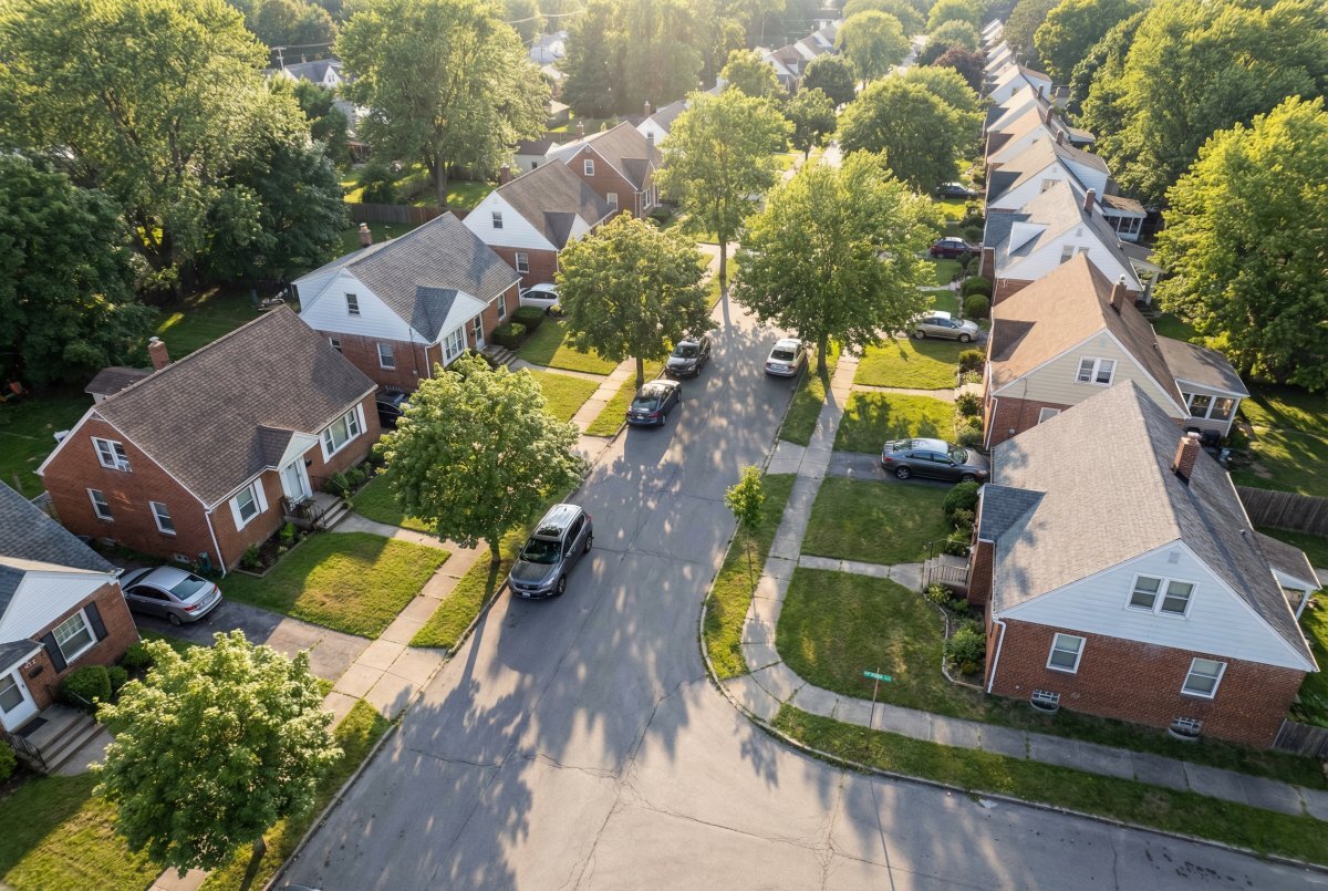 Buffalo NY post-war residential homes Erie County aerial
