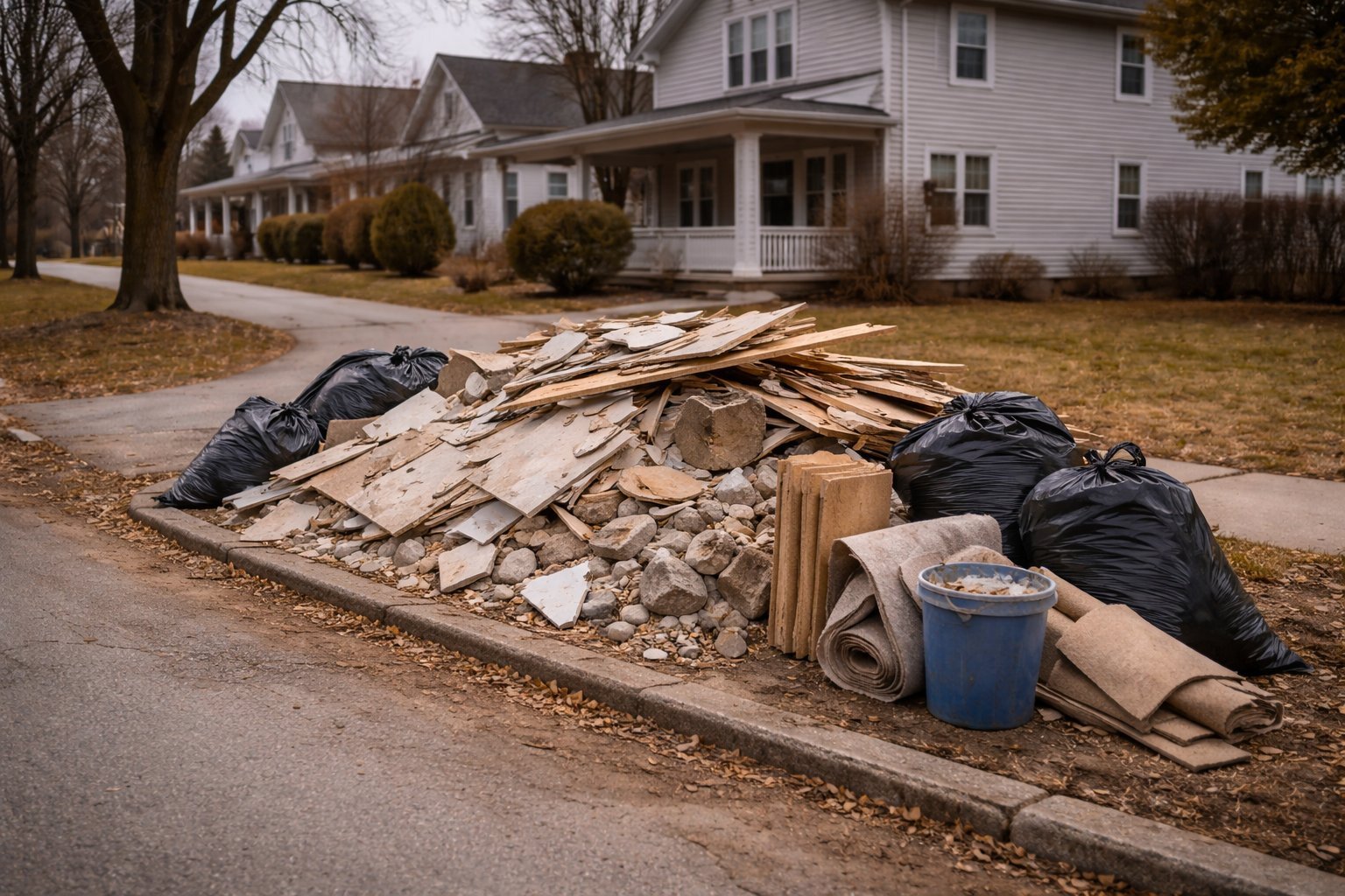 Construction debris removal Buffalo NY dumpster junk hauling Erie County