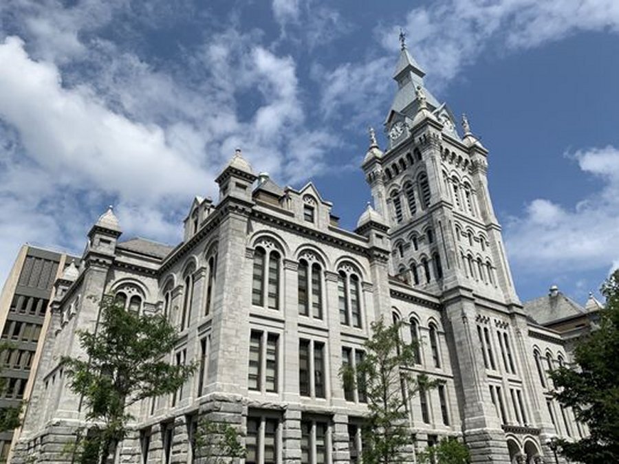 Erie County Clerk's Office at 92 Franklin Street in downtown Buffalo NY — where judgment liens are docketed against Erie County property