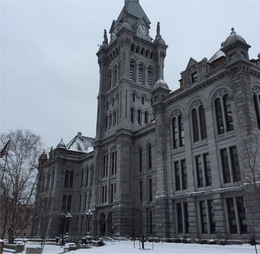 Erie County Supreme Court building in downtown Buffalo NY — where NY judicial foreclosure lawsuits are filed
