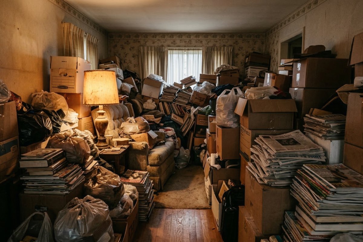 Hoarder property interior Buffalo NY