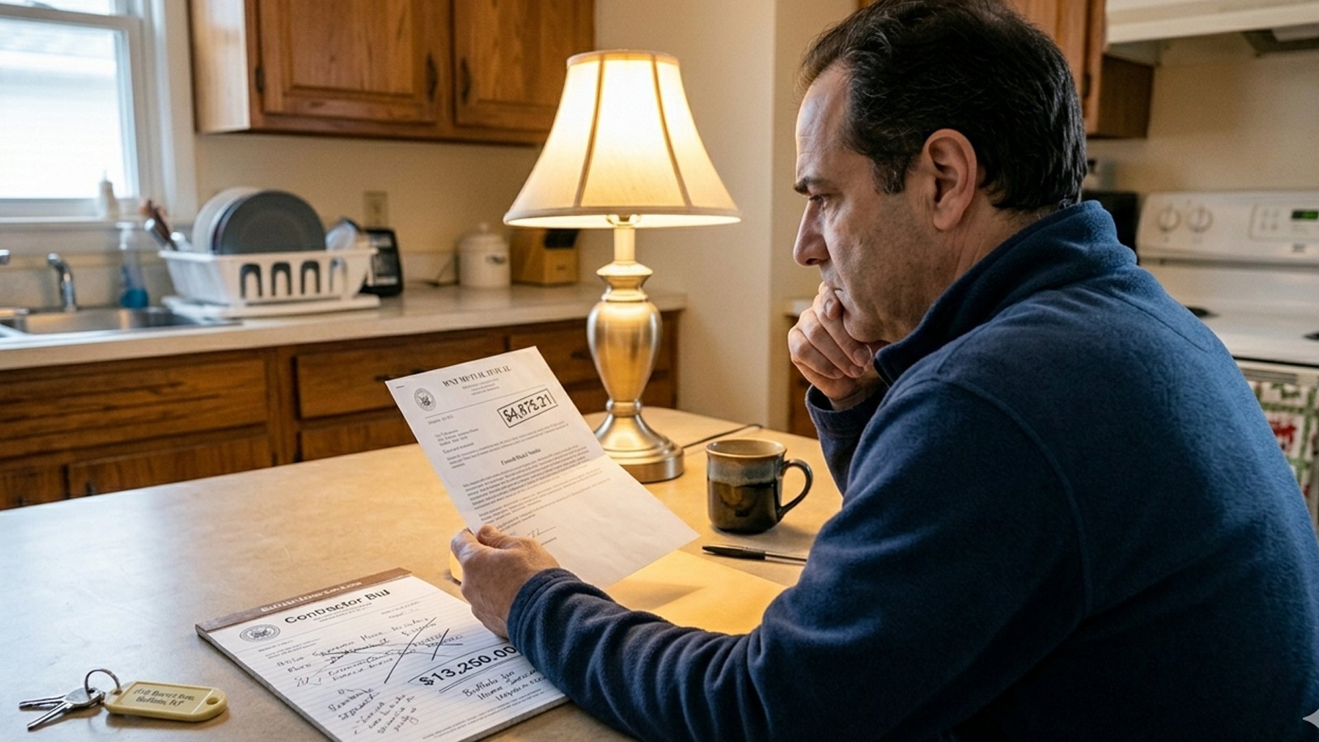 Buffalo NY homeowner reviewing insurance adjuster low estimate — underpaid claim