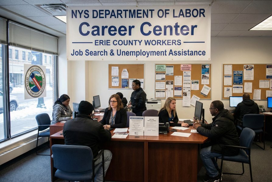NYS Department of Labor career center in Buffalo NY — unemployment and job search resources for Erie County workers facing housing pressure