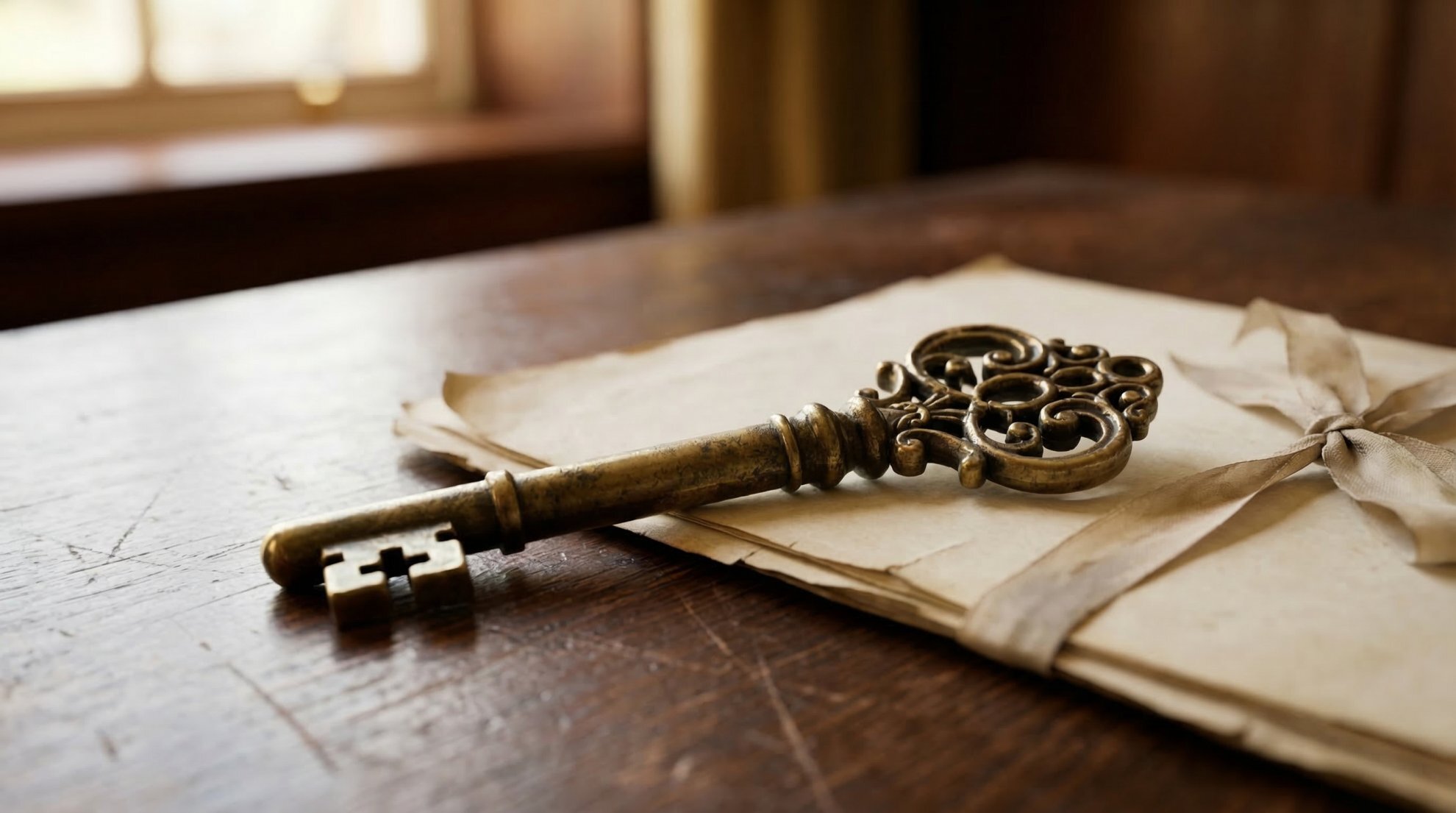 House key resting on probate legal documents — Buffalo NY estate sale