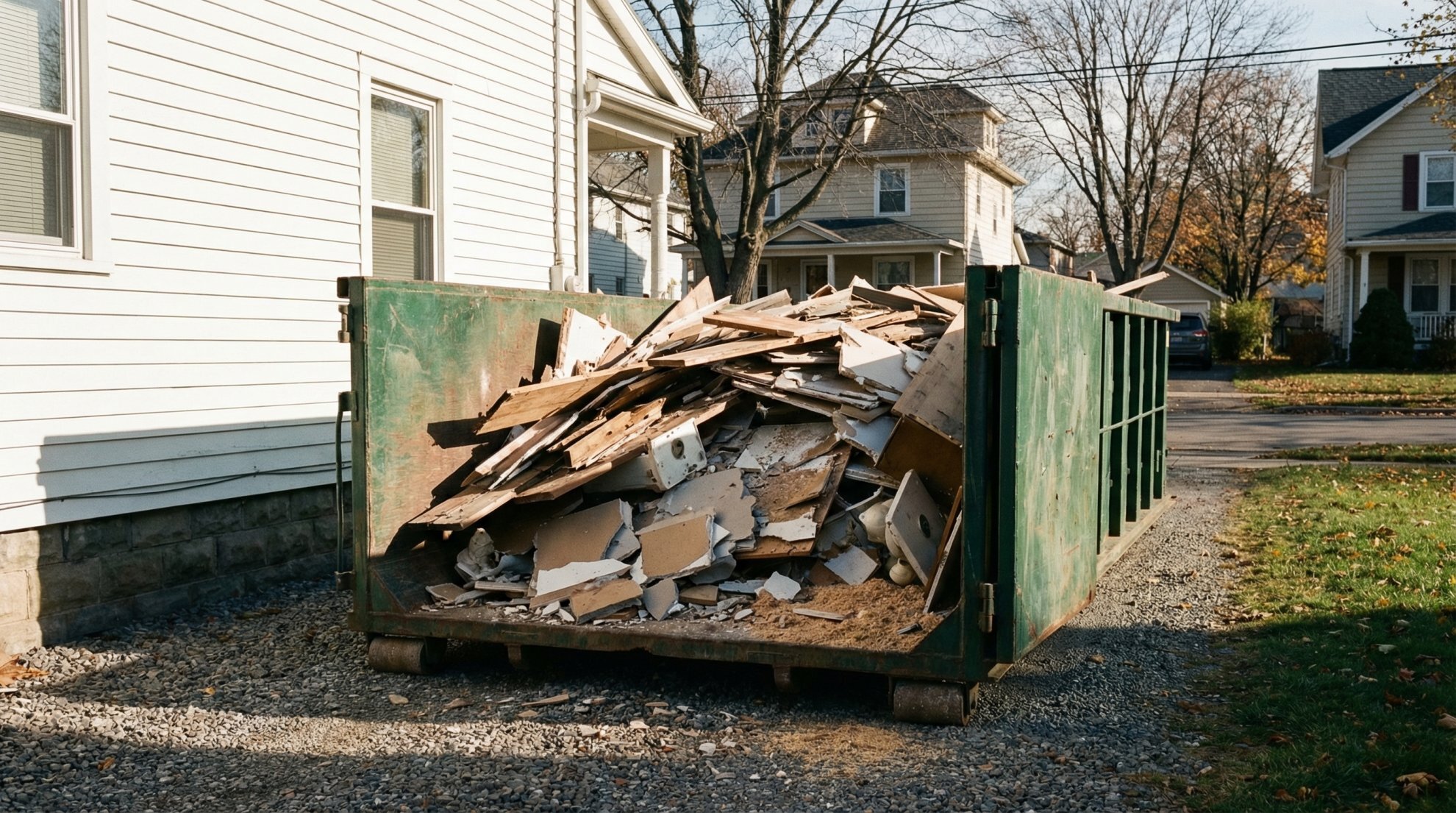 Roll-off dumpster rental Buffalo NY construction debris renovation waste removal