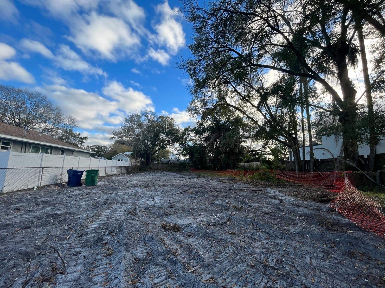 Cleared teardown lot in a South Tampa neighborhood