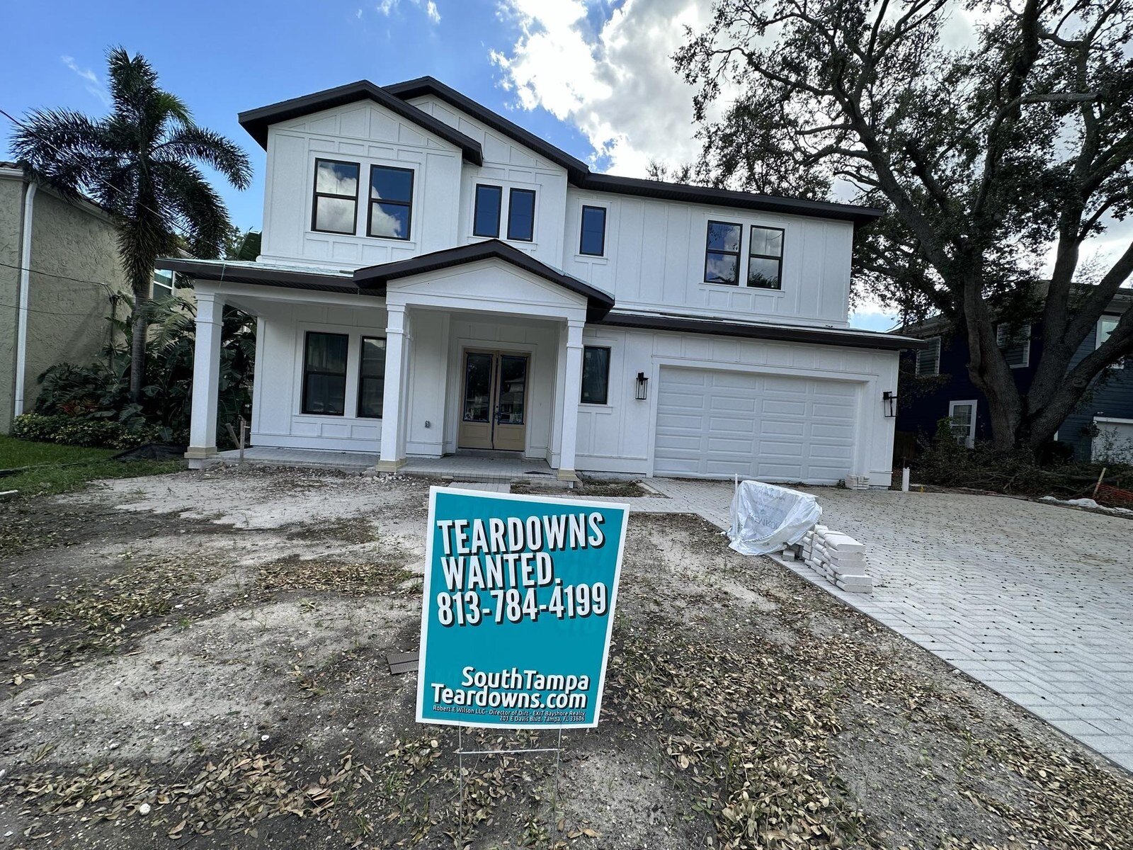 Finished new home on a South Tampa teardown lot