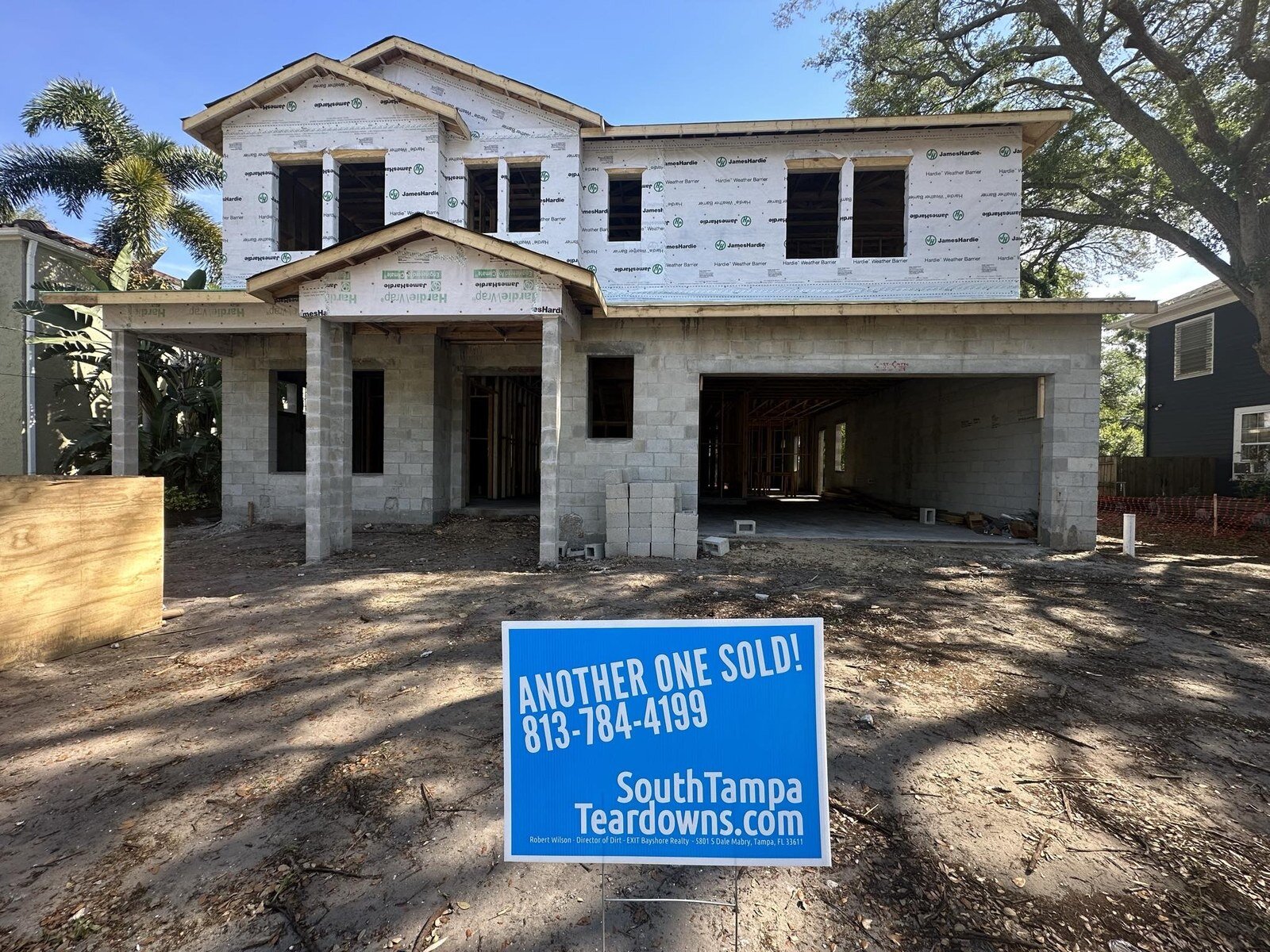 South Tampa teardown lot sold and under construction
