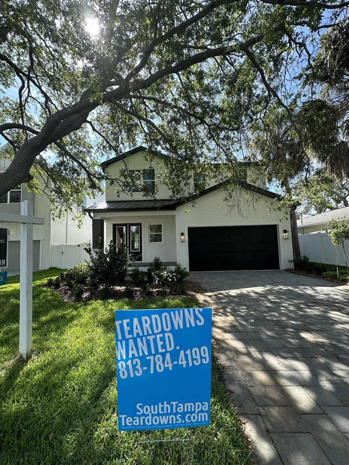 Finished new home on a South Tampa teardown lot