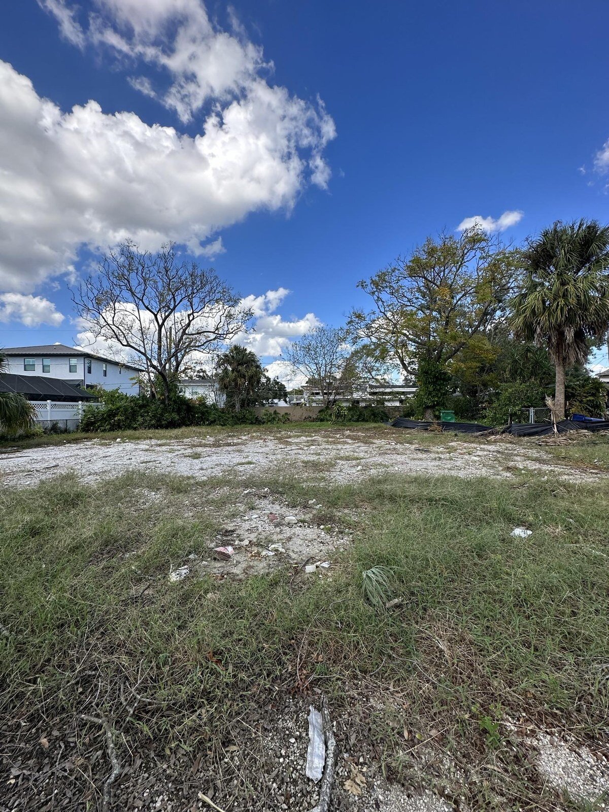 Cleared South Tampa lot under an open sky