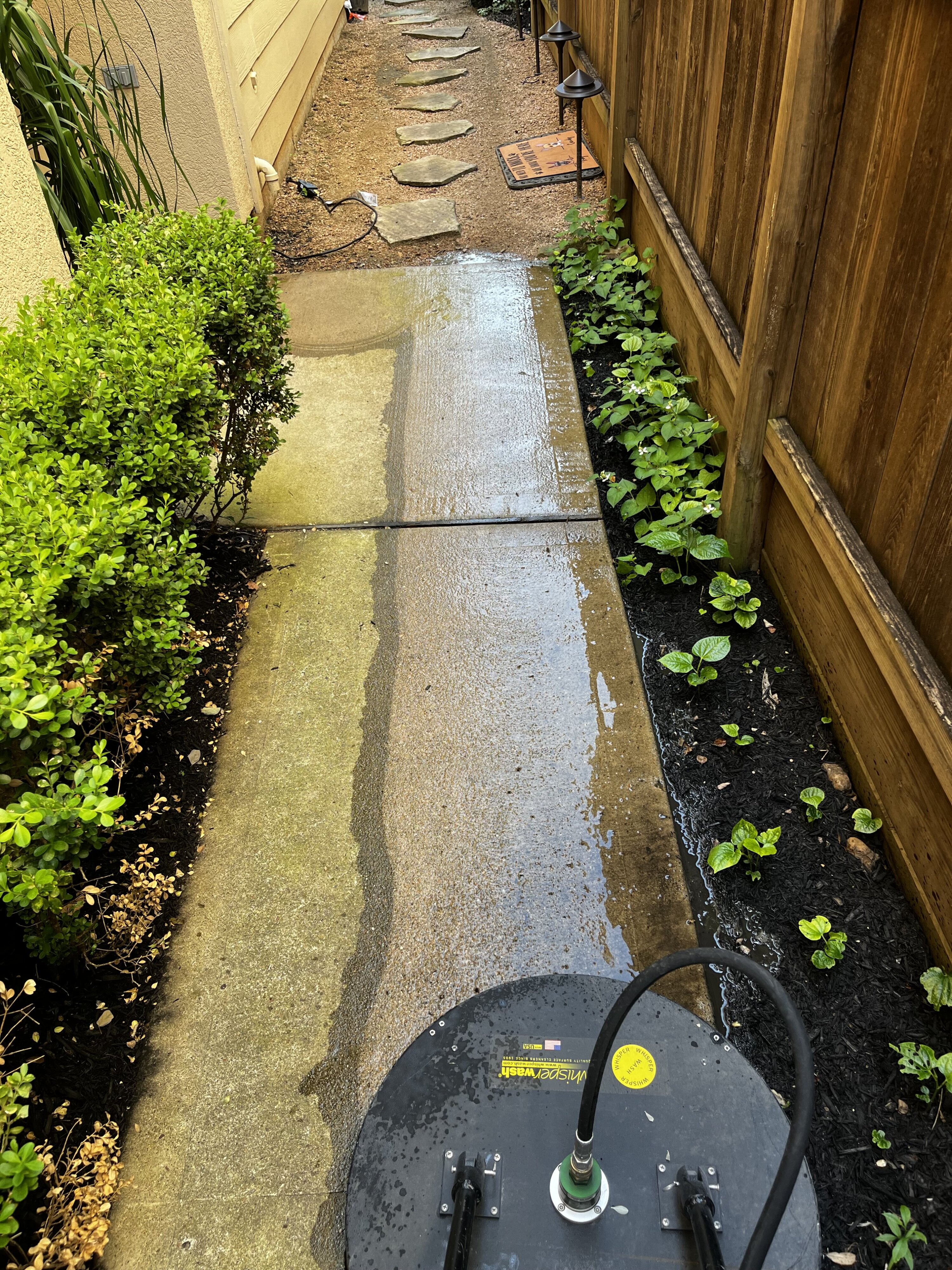 Concrete before and after surface cleaning in The Woodlands, TX