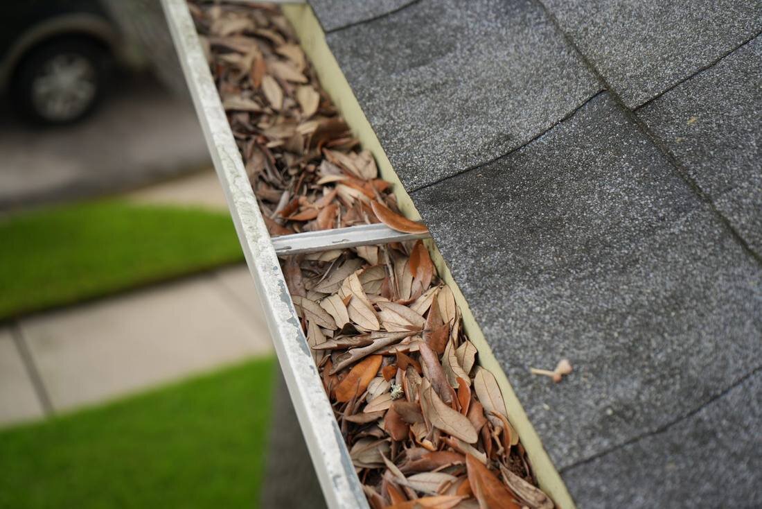Street view of a home before gutter cleaning in the Houston area