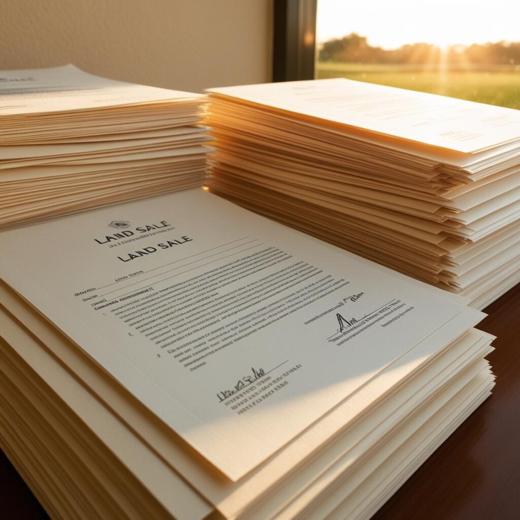 lot of paperwork while selling my land