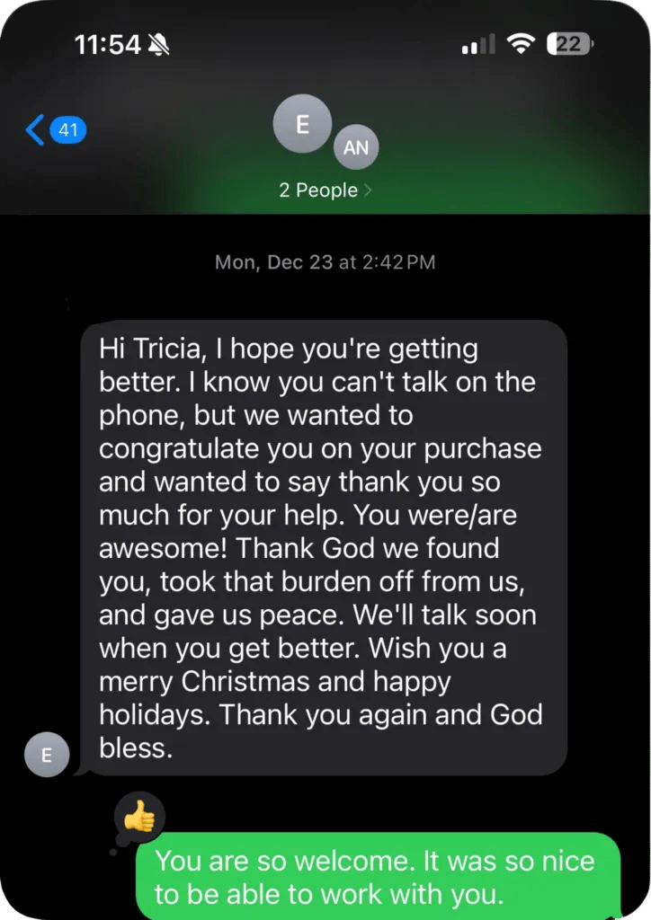Graphic showing a happy home seller testimonial