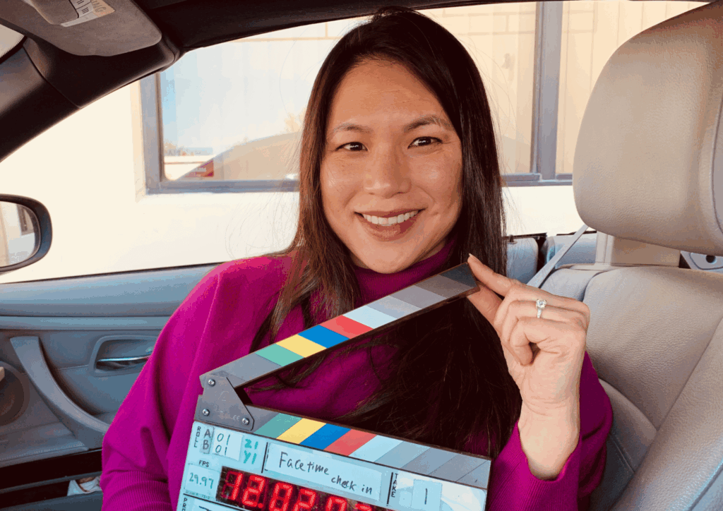 Tricia Watts filming a scene for an HGTV show