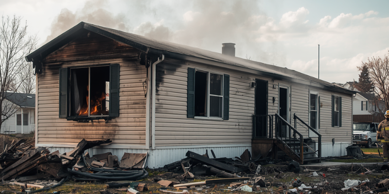fire damage mobile home Dallas