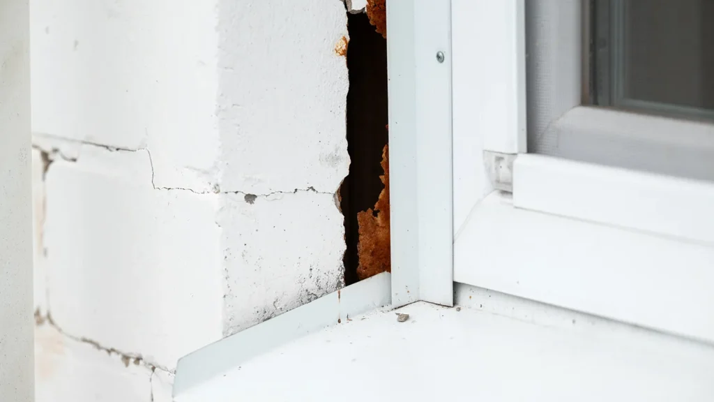 House with visible structural and foundation damage in the Rio Grande Valley, Texas