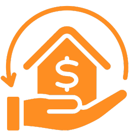 "Icon of a dollar sign, representing equity solutions for homeowners to maximize their home value."