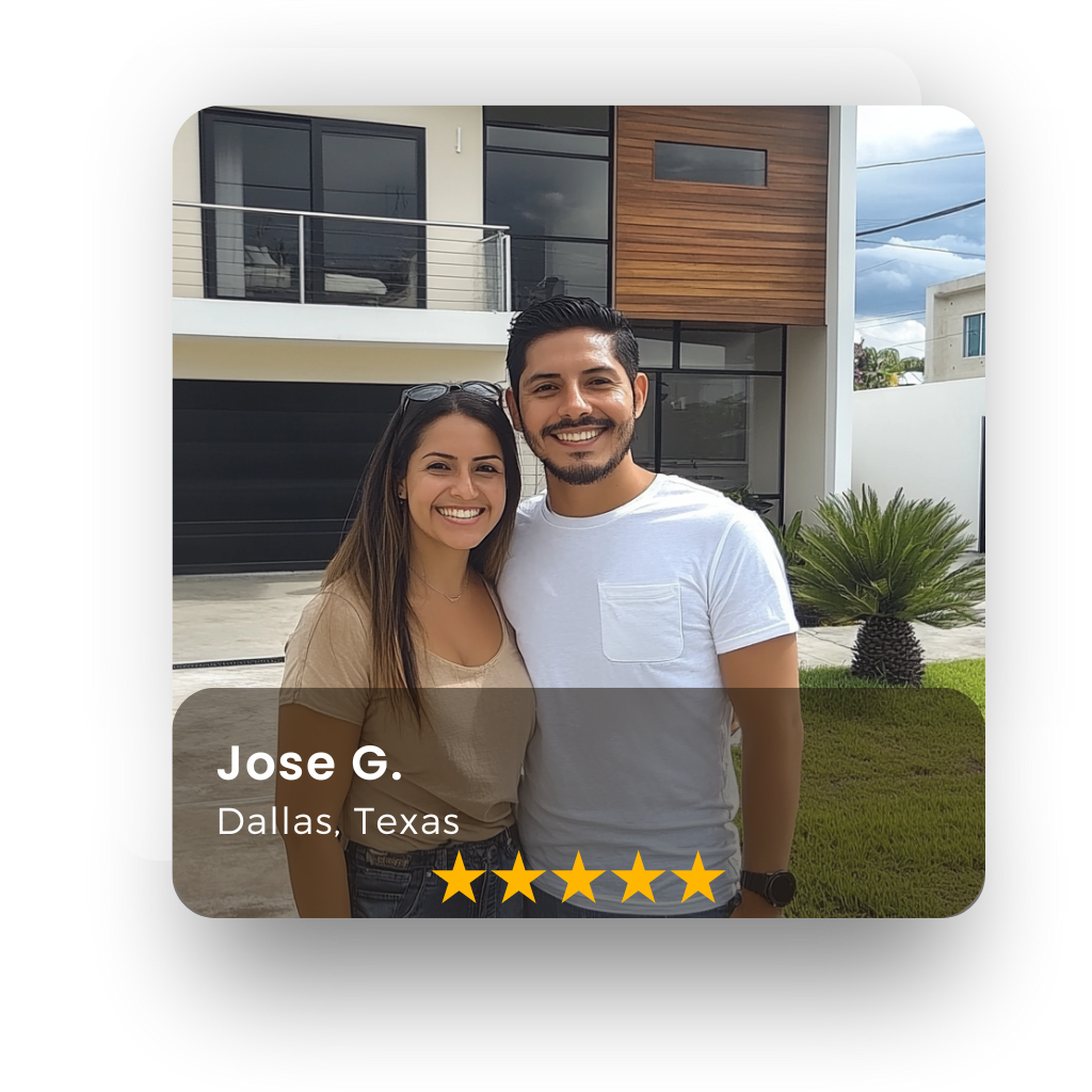 Jose G. in front of his home in Dallas, Texas, relieved after preventing foreclosure auction with Easy Exit's help.