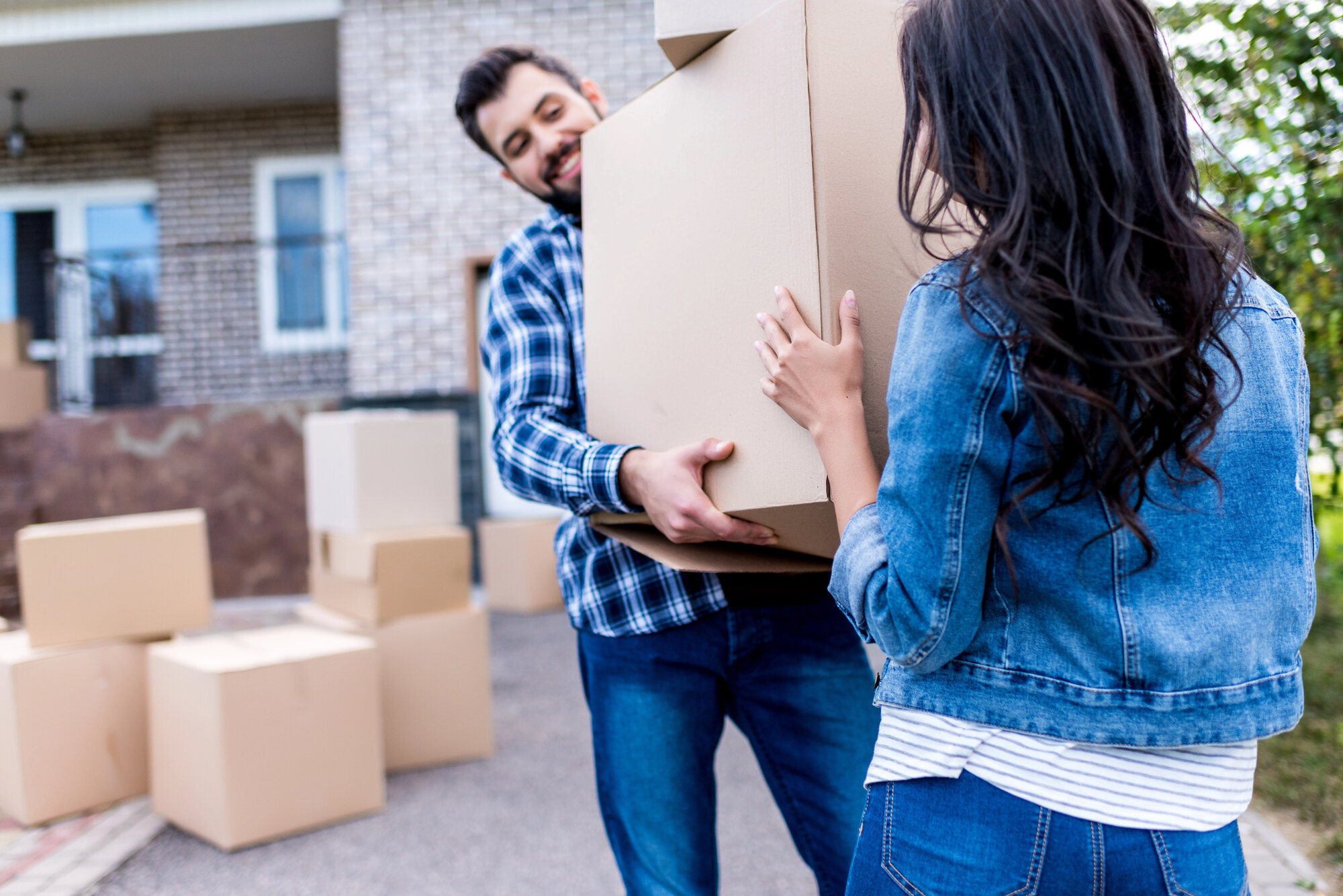 Couple moving into new house