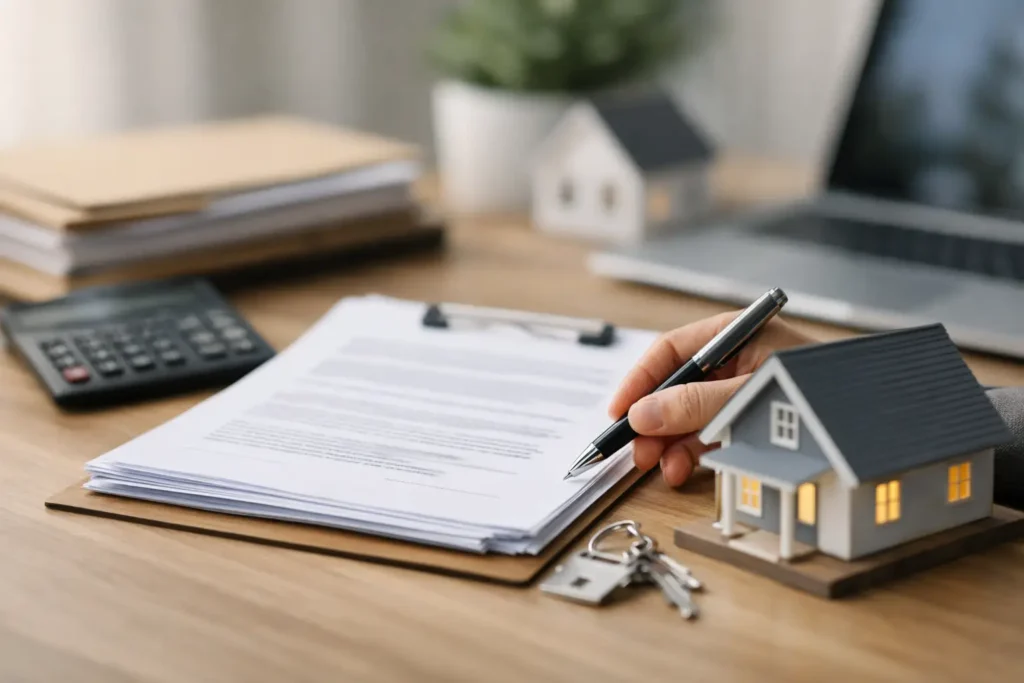 Rhode Island landlord organizing documents needed to sell a rental property