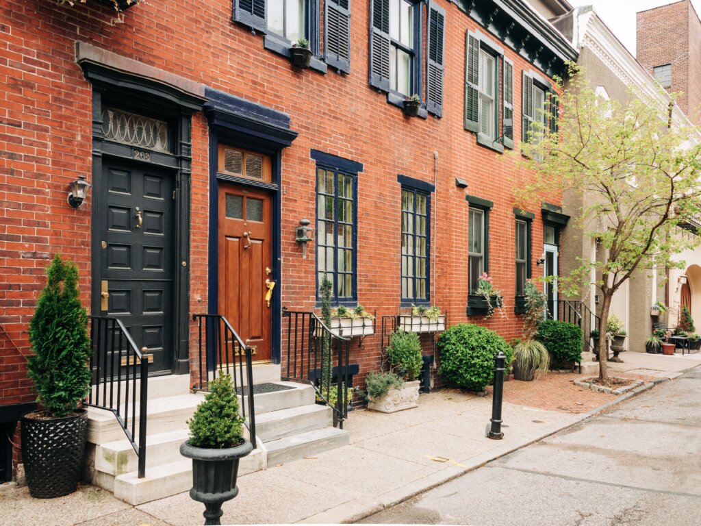 Brick row houses