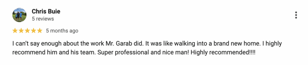 Testimonial from satisfied client in Jacksonville NC.