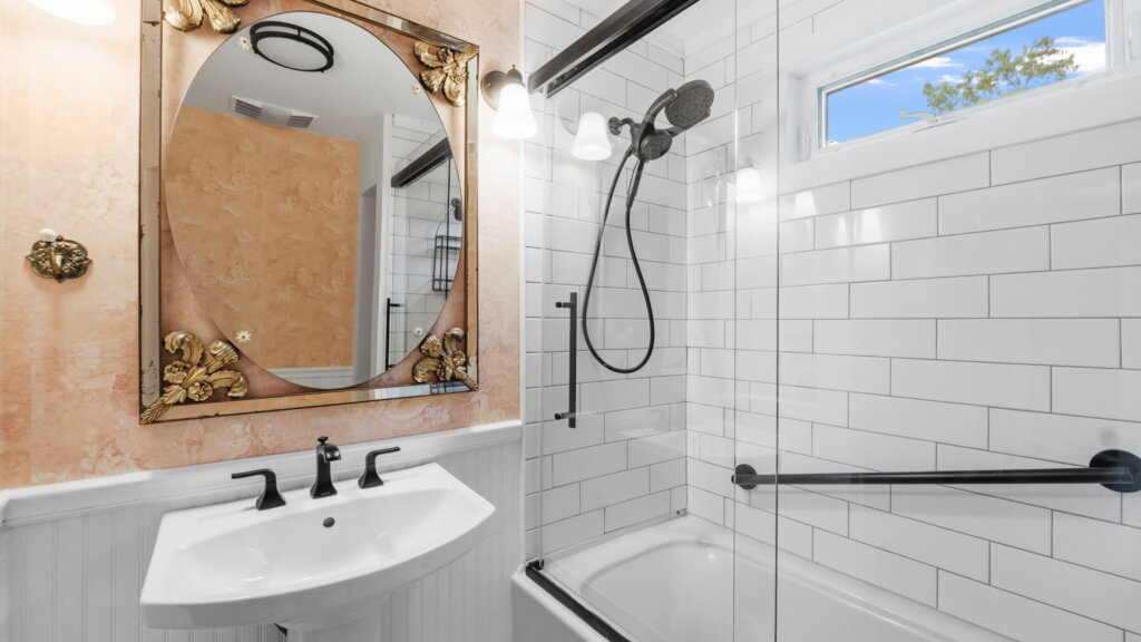Newly renovated bathroom in old Victorian home in Rome, GA.