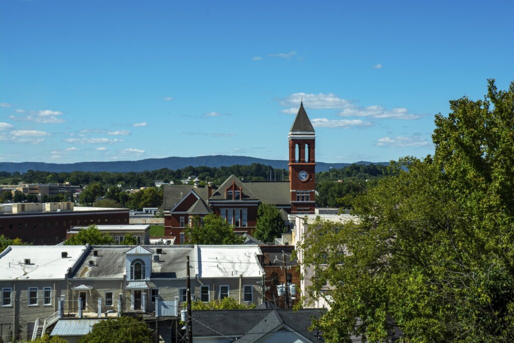 View of historic clocktower in Rome, GA.