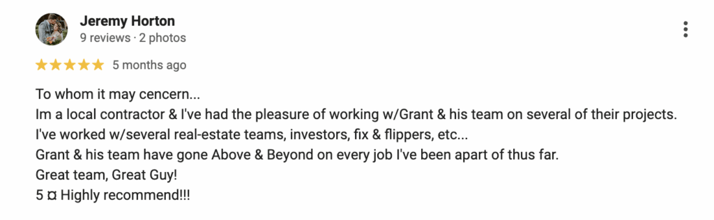 Testimonial from a satisfied client in Rome, GA.