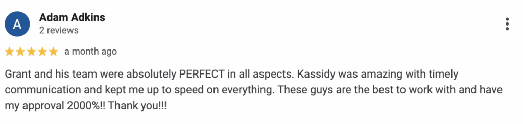 Testimonial from satisfied client in Jacksonville, NC.